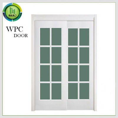 Bom preço. Porta de vidro à prova de som interior do escritório de WPC, portas de vidro de deslizamento do dobro do PVC on-line