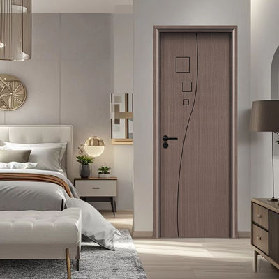 Bom preço. Porta interior WPC resistente à humidade, porta composta oca durável, à prova de som e isolante térmico para espaços interiores residenciais e comerciais on-line