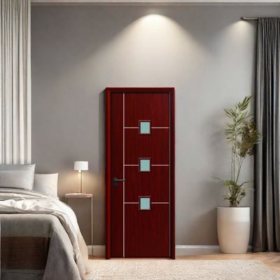 Bom preço. Porta de vidro interior WPC durável com estrutura composta de plástico de madeira que fornece vantagens de superfície personalizável e insonorização on-line