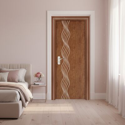 Porta Interior WPC Durável com 45mm de Espessura, Isolamento Acústico de 40dB e Resistente a Cupins para Resistência Superior