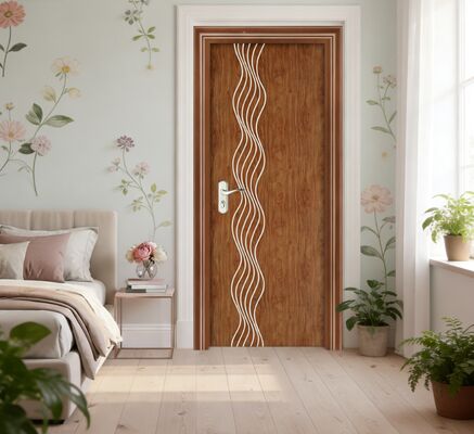 Bom preço. Porta interior WPC de design composto oco resistente à umidade que oferece isolamento térmico energético e durabilidade duradoura on-line