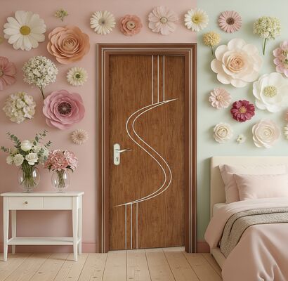 Bom preço. Porta interior WPC resistente à umidade durável com design de compósito oco e excelente isolamento térmico para espaços interiores on-line