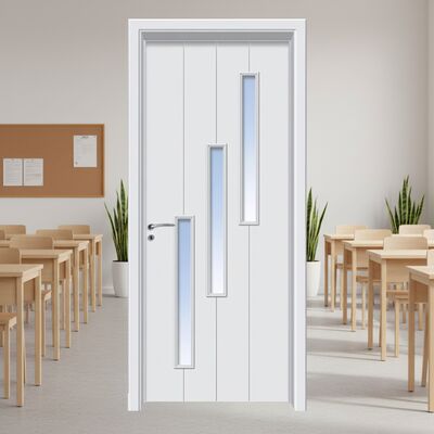 Bom preço. Porta de vidro WPC Porta oca composta projetada para durabilidade duradoura com propriedades insonorizantes e de isolamento térmico on-line
